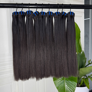 ผมตรงสีธรรมชาติแบบเป็นมัด ผมตรงแบบ Bone Straight ผมแท้ เนื้อนุ่มลื่น แบบ Double Weft ความหนาแน่นสูง สำหรับเย็บติดและทำวิก - Product Image 1