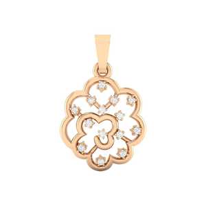 Pendentif en or 14K/18K certifié avec de vrais diamants (clarté SI) et élégants charms en diamant - Product Image 1