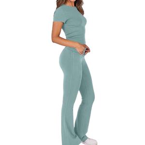 Ensemble de survêtement extensible pour femme avec logo personnalisé, vêtements de sport et d'entraînement tendance pour femme, ensemble 2 pièces, survêtement extensible professionnel pour femme 2026 - Product Image 6