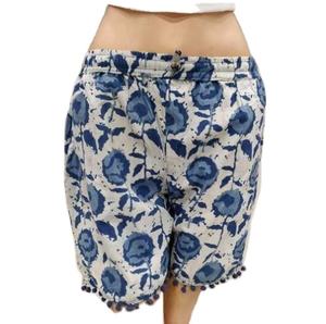 Shorts de plage décontractés pour femmes, de haute qualité, respirants, droits, en coton imprimé, design personnalisé, taille haute, avec poche - Product Image 1