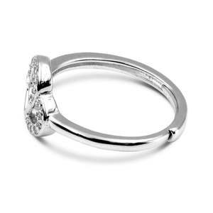 NOVAMART Fine Zarkan Inception Pure <b>Silver</b> Zircon Heart <b>Ring</b> <b>Adjustable</b> Trendy Fashion <b>Rings</b> with Inlay Setting Free Size for En - Product Image 4