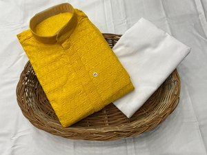 ชุดคุर्ตาผ้าเรยอนลายฉลุสุดหรู ดีไซน์ใหม่ล่าสุด สำหรับผู้ชาย พร้อมบริการช้อปปิ้งออนไลน์ในอินเดียและจัดส่งทั่วโลกโดยผู้ผลิตและผู้ส่งออก - Product Image 5