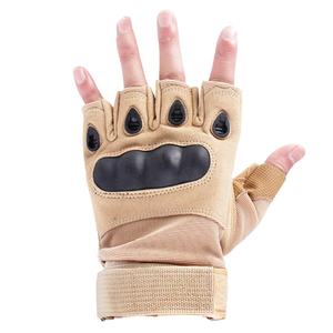 Gants de moto demi-doigt de paume rembourrés en gel souple respirant de taille personnalisée compatibles avec les écrans tactiles pour les sports de plein air - Product Image 1