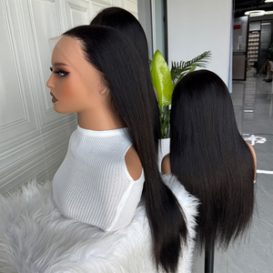 Peluca de Cabello Humano Liso Negro Natural, Peluca de Encaje HD 13x6, Cabello Liso y Suave, Peluca de Alta Densidad - Product Image 6