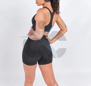 ORCAFITS Women's Black Racerback Crop Top High Waist Yoga Leggings Set Seamless Full Length Activewear Sweat-Wicking Breathable - Product Image 6