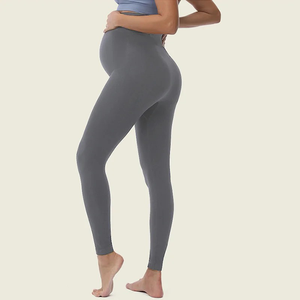 Nouvel arrivage de leggings de yoga antibactériens respirants sans couture doux taille haute en spandex/coton pour femmes enceintes été - Product Image 2