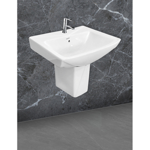 Increíble calidad Diseño moderno Forma ovalada Pedestal Fregadero Cerámica 20L Capacidad 5 años de garantía - Product Image 1