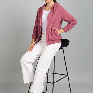 Sudadera con Capucha y Cremallera para Mujer, Calidad Superior, Diseño Clásico, Logotipo Frontal Personalizado, OEM, Ropa Casual de Invierno - Product Image 2