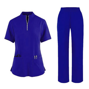 Accessoires pour infirmières médicales pour l'uniforme de médecin hospitalier Uniformes d'infirmières à 4 poches, à col zippé et à manches courtes. - Product Image 4