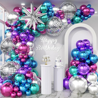Kit d'arche de ballons brillants MIQI Disco, guirlande de ballons en latex chromé, décorations d'arche de ballons pour anniversaire, fournitures de fête, option de logo personnalisé