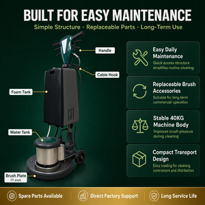 Nouvelle machine de <span class=keywords><strong>nettoyage</strong></span> de sols industrielle électrique robuste 1HP 17 pouces pour le <span class=keywords><strong>nettoyage</strong></span> du béton, forte aspiration, silencieuse, CE, garantie 1 an - Product Image 5
