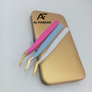 Precio al por mayor Aplicador de pestañas Pinzas Tira de visón de acero inoxidable sostenible Aplicador de pestañas postizas con punto de oro - Product Image 1