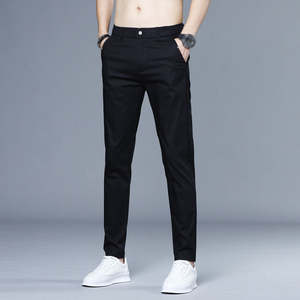 Pantalon de haute qualité personnalisé de haute qualité pour hommes, coupe ajustée, extensible, en nylon, coton, sergé zippé, pantalon de golf chic et formel pour hommes - Product Image 4