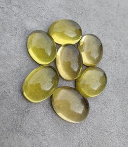 Quartz citron transparent de qualité supérieure, 10x14 mm, dos plat, calibré, poli, pierre précieuse en vrac pour la fabrication de bijoux fins en gros - Product Image 6