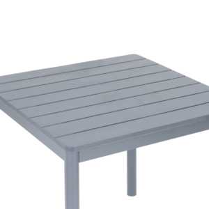 Table de salle à manger carrée/rectangulaire en plastique PP à lattes, avec structure en aluminium, résistante aux intempéries, pour cour, cuisine, hôpital et salle de sport - Product Image 2