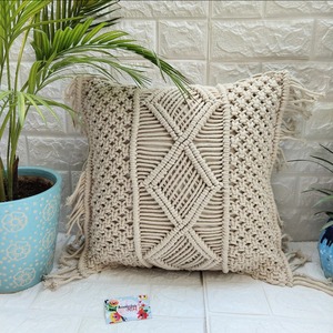 Meilleure vente 100% coton macramé housse de coussin fait à la main moderne tissé cordon Premium qualité maison décorative Festival en gros - Product Image 1