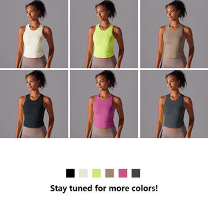 Top de sport sans manches pour femmes, à la mode, court, respirant, pour la course à pied, le fitness, le yoga - Product Image 5