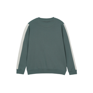 Trendy <b>Green</b> Sweatshirt with <b>White</b> Side <b>Stripes</b> for Men <b>and</b> Women Comfortable Cotton Fleece Pullover Casual Winter Fashion sALES - Product Image 2