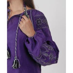 Vestido Largo Morado con Cintura Natural, Tejido Lavable, Diseño Elegante, Cómodo para la Playa, Informal para Fiestas, Ropa de Mujer con Cinturón - Product Image 3