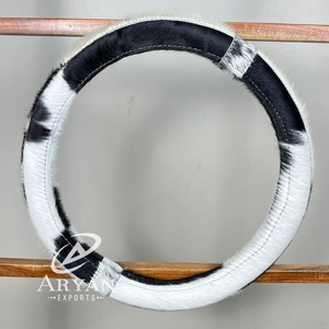 Cubierta para volante de coche de cuero de vaca de alta calidad, cubierta antideslizante para volante de coche de cuero genuino Real, venta directa de fábrica - Product Image 1