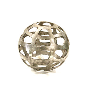 Escultura Abstracta Metálica Moderna con Base de Madera para Decoración del Hogar y la Oficina - Product Image 5