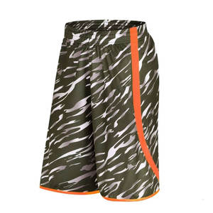 Shorts de basketball pour hommes respirants, taille mi-haute, style urbain, 100% polyester, motif uni, nouveau design, avec cordon de serrage, vente en gros - Product Image 1