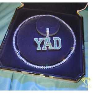 Colgante con Nombre Personalizado de Diamantes Moissanite VVS, en Plata de Ley 925, Chapado en Oro y Rodio, Joyería Hip Hop - Product Image 2
