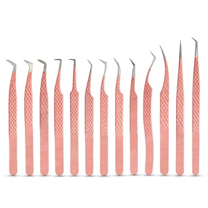 แหนบต่อขนตาสแตนเลสญี่ปุ่น 45 องศา ปลอดสารพิษ สีรุ้ง ปลายไฟเบอร์ ดีไซน์ลายหยัก - Product Image 6