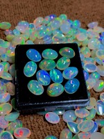 Opale blanche éthiopienne de qualité AA supérieure, naturelle, taille brillant, cabochon, authentique, en vrac, 5x7mm, 0,20-1 carat, avec jeu de couleurs/effet de feu, troisième niveau