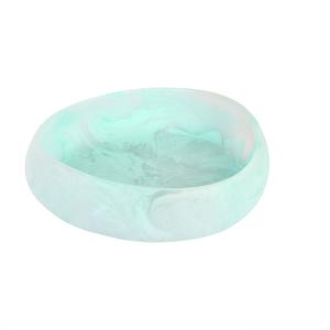 Vente en gros de vaisselle artisanale en polyrésine de qualité Bols à salade créatifs en résine pour pâtes aux fruits texture marbrée verte pour les fêtes - Product Image 2