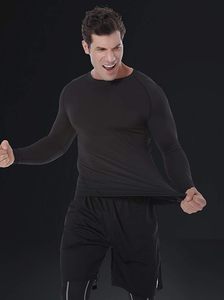 Camisa de protección contra sarpullidos de compresión de poliéster/nailon negro de manga larga para hombre Pinco Sports de la mejor calidad - Product Image 3