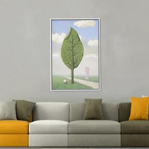 Toile d'art abstraite élégante avec motif d'arbre : œuvre d'art imprimée pour la décoration de bureau, encadrée en blanc - Product Image 1