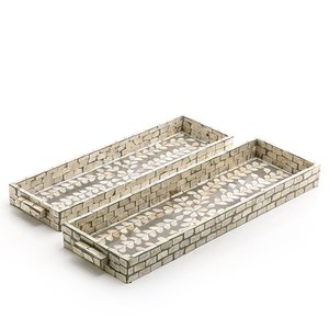 Attractive Designer <b>Gold</b> Plated Finishing Stainless Steel <b>Tray</b> With Aluminium Handle Breakfast Storage <b>Serving</b> <b>Tray</b> - Product Image 3