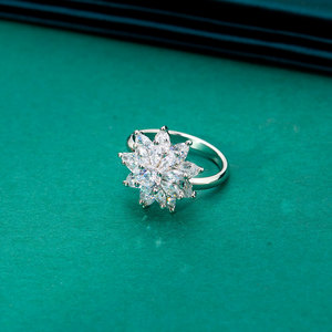 Anillo CZ ajustable con joyería de moda artificial chapada en rodio de 2 tonos para mayoristas en India - Product Image 2