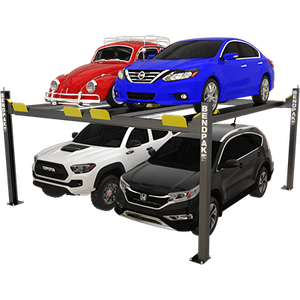 Elevador de Estacionamiento de Cuatro Postes BendPak HD-9SW, Doble Ancho, Capacidad de 9,000 lb, Nuevo Diseño Gris - Product Image 1