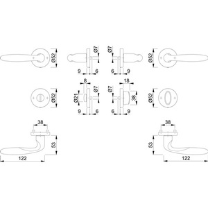 Juego de Rosetas Verona M151/42KV/42KVS F49-R de Latón Redondas SK/OL DIN Izquierda/Derecha D/D HOPPE para Estantes de Exhibición - Product Image 3