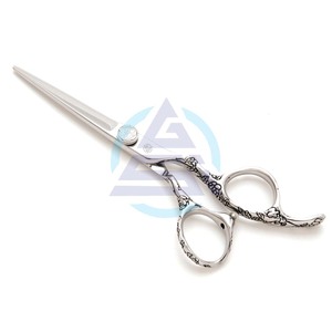 Ciseaux de barbier en acier inoxydable, super coupe, manche élégant, motif floral, meilleure qualité, prix d'usine - Product Image 1