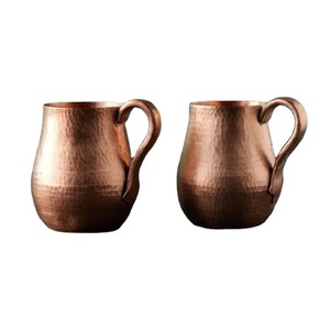 Indian Manufacturer Beer Drinking Cocktail <b>Copper</b> Mugs Party Bar Hammer Point Moscow Mule <b>Copper</b> Handles Cup Mule Mug - Product Image 1