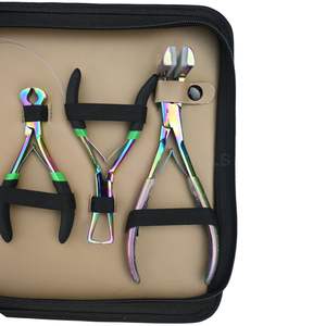 Kit d'outils pour extensions capillaires DIY arc-en-ciel avec pince à presser pour extensions à ruban, pince à sertir pour perles plates, pince à retirer les perles, clips de séparation - Product Image 5