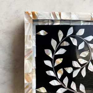 Lo último en diseño de bandeja con incrustaciones ecológicas de Faizacraft, bandeja para servir en hotel y restaurante con fregona con incrustaciones de hueso - Product Image 3