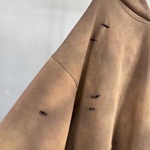 Ensemble sweat-shirt à capuche avec design personnalisé unisexe 100 coton Crop Cut Edge Hoodie Printing Cut Edge Custom Cut and Sew Hoodies - Product Image 5