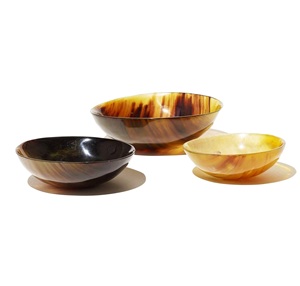Corne de buffle naturelle rustique moderne ovale formes rondes Corne plat rasage fabriqué en Inde - Product Image 1