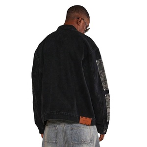 Veste en jean standard à manches longues, couleur personnalisée, respirante, coupe-vent, écologique, avec poches avant et cordon de serrage, vente en gros - Product Image 3