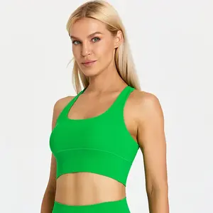 Vêtements de sport sans couture de haute qualité femmes avec logo personnalisé soutien-gorge de sport grande taille dos nu ensembles de yoga respirant spandex course à pied - Product Image 1
