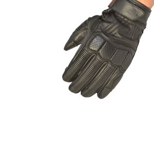 Premium Racing Motorcycle <b>Gloves</b> Black Leather Enhanced Knuckle Protection <b>Touchscreen</b> Capability Ventilated Design Sports Full - Product Image 2
