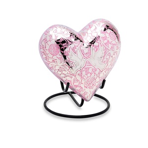 Fournitures funéraires Mini urnes de crémation en laiton Urne souvenir en forme de coeur avec support Urnes commémoratives finies en or - Product Image 2