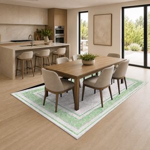 RUGS DEPOT LXDP-0347 Wholesale Ivory Cream Vintage Patchwork Digital Printed Machine Washable Chenille Area Rug Non <b>Slip</b> - Product Image 4