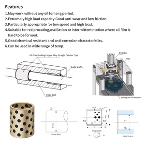 Chất lượng cao jdb Brass <span class=keywords><strong>bushing</strong></span> tự bôi trơn Đồng Graphite <span class=keywords><strong>Bronze</strong></span> mang tay áo cho thiết bị công nghiệp - Product Image 4