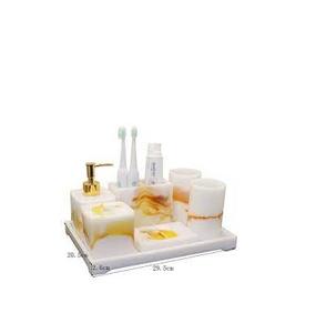 Juego de accesorios de baño de resina de lujo dorado con botella de lavado a mano para inodoro muestra gratis para uso doméstico - Product Image 4