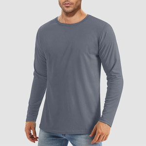 Camisetas de Manga Larga para Hombre, Cuello Redondo, Corte Ajustado, Hombros Caídos, Tela de Invierno, Color Soplado, en Oferta - Product Image 4